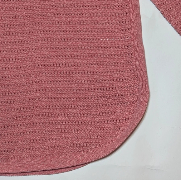 Reitmans The Classic 100% Cotton Coral Knit 3/4 Sleeve Sweater Top Woman  Small - Picture 4 of 9